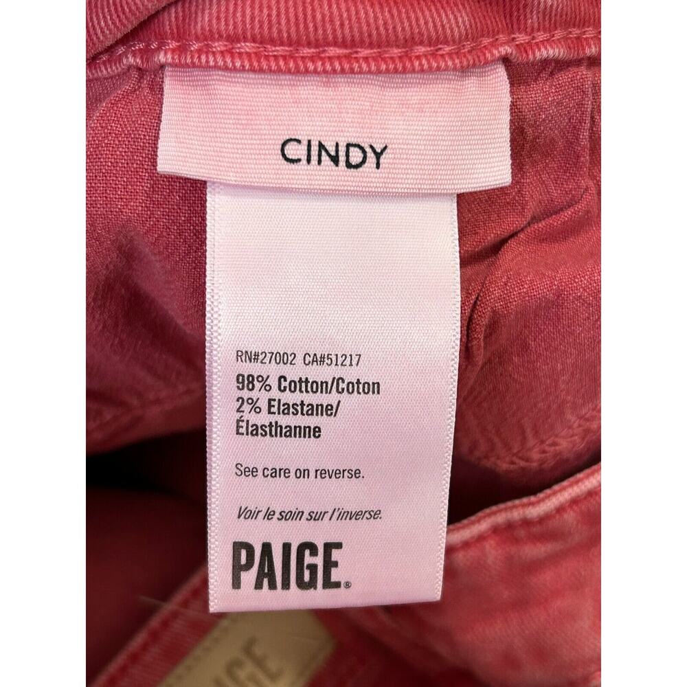 Paige Cindy Jeans Women Size 31 Red Denim Casual High Rise Straight Leg NWT - Picture 6 of 11